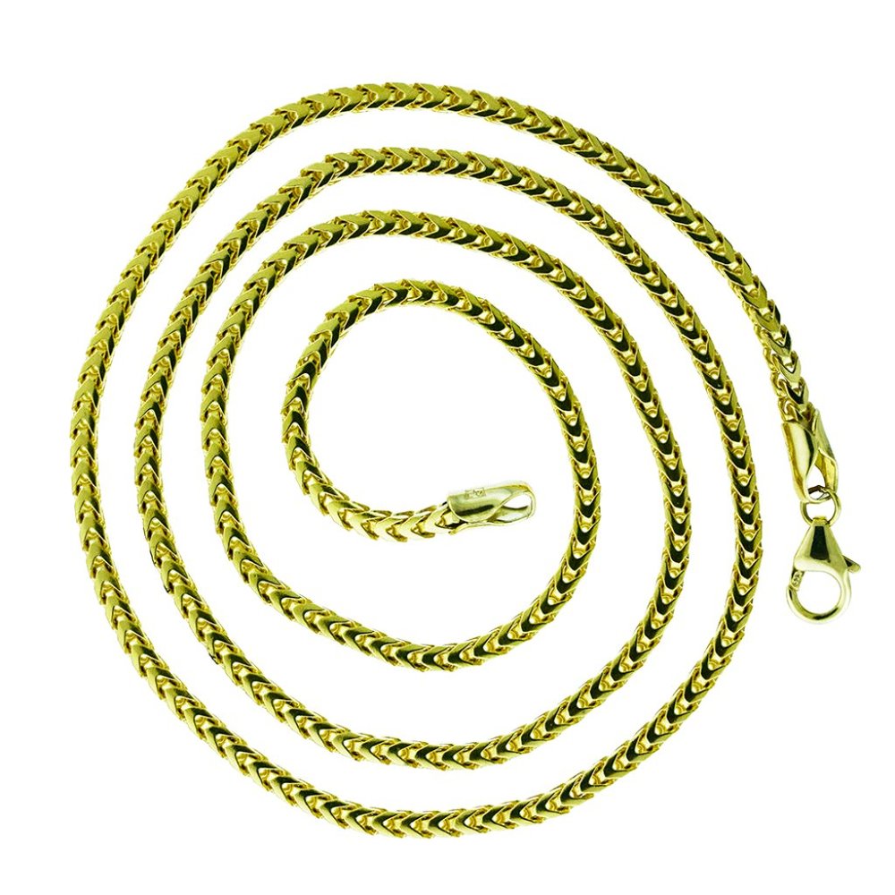 23.5" Franco Chain 14K Yellow Gold Necklace